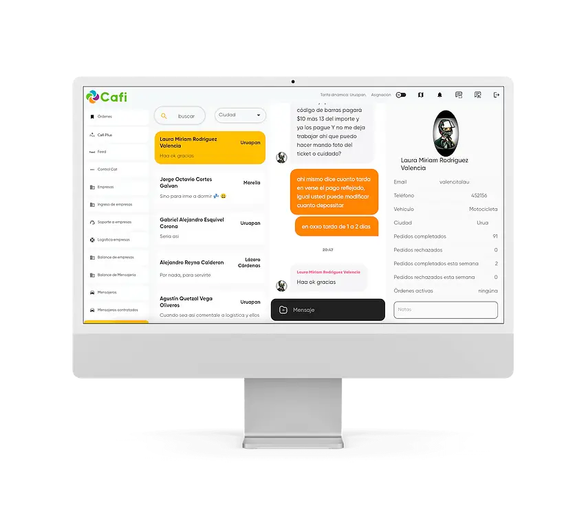 Cafi admin dashboard to control your entire white label delivery operation